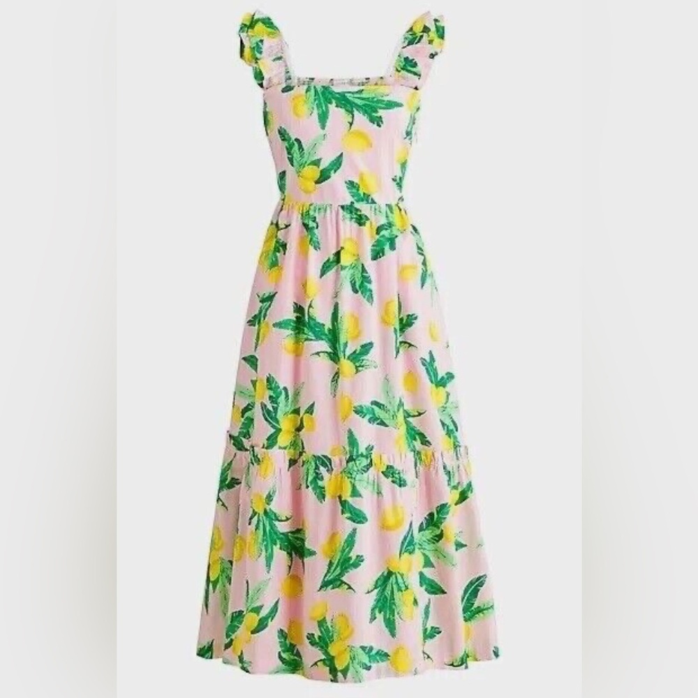 J. Crew Factory Pink Floral Midi Dress